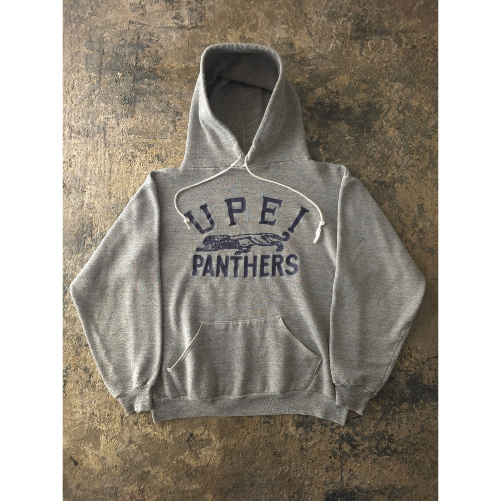 Vintage 1970s Russell Athletic Grey UPEI Panthers Hoodie Size M Collegiate